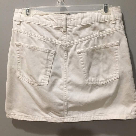 Topshop White Denim Skirt sz 6    100 % cotton - Picture 2 of 6